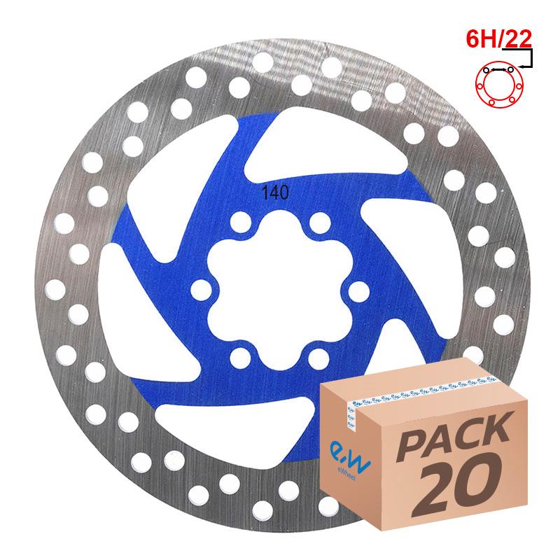 Disco de freno 140mm 6H azul - 20uds