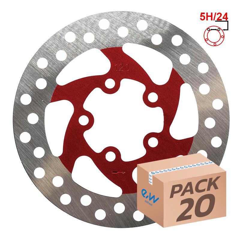Disco de freno 120mm 5H rojo - 20uds