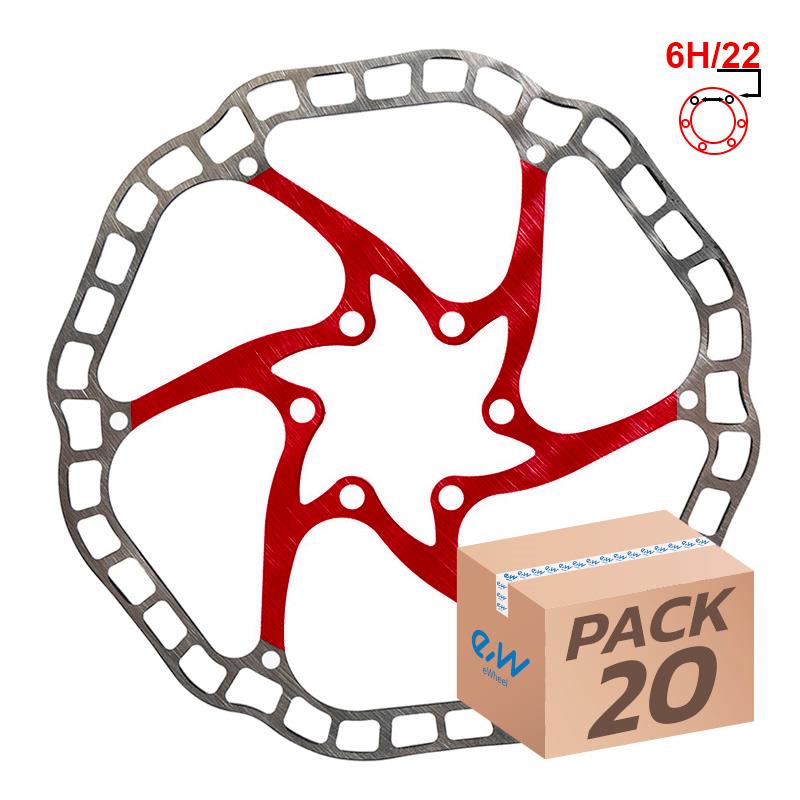 Disco de freno EWD001 140mm 6H rojo - 20uds