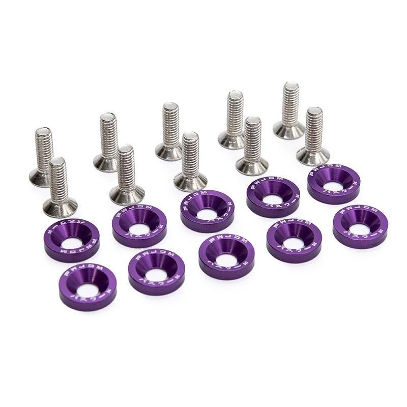 Arandela JDM violeta con tornillos M6x16 - 10uds