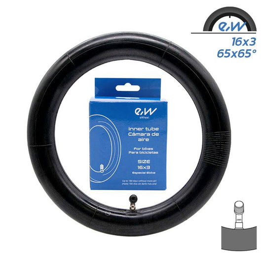 Cámara de aire 16x3 VC 90x90º Ewheel