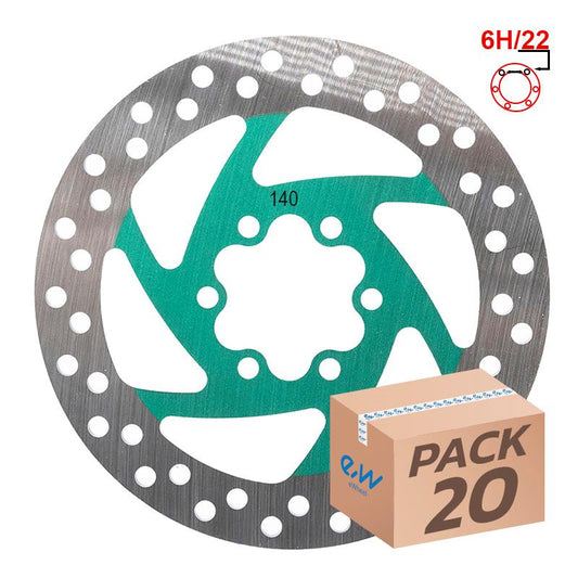 Disco de freno 140mm 6H verde - 20uds