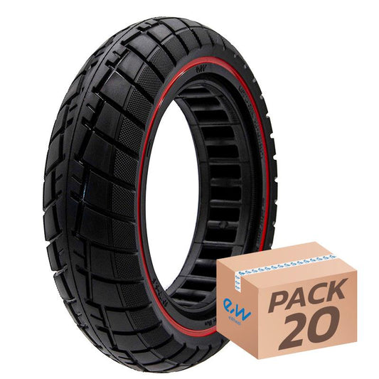 Rueda maciza offroad ultraligera 10x2,125-6,1/B34 linea roja [Ewheel] - 20uds