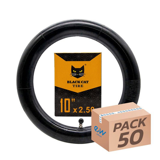 Cámara de aire 10x2,5 Black Cat - válvula curva 90x90 - 50uds