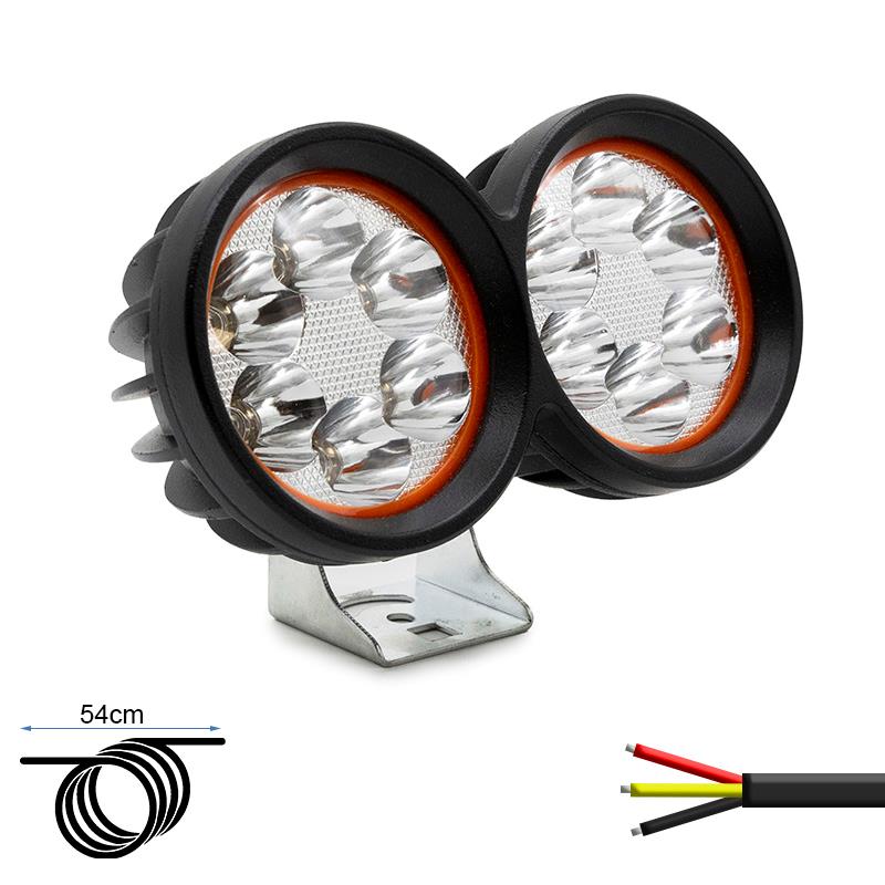 Luz delantera con doble foco led EWLM001 12/72V [Ewheel]