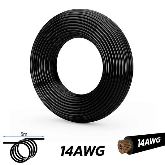 Cable negro 14 AWG - 5M