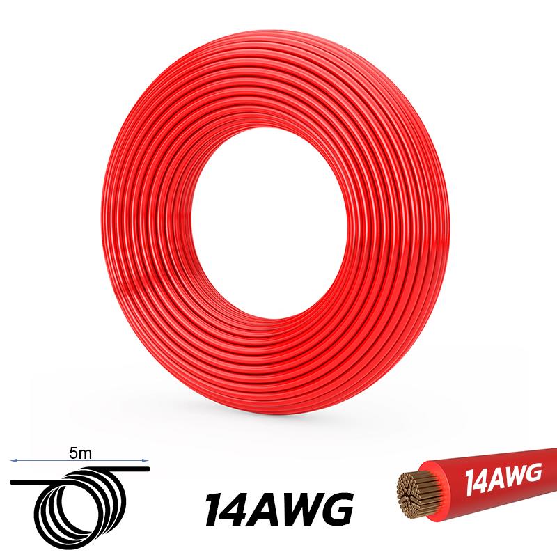 Cable rojo 14 AWG - 5M