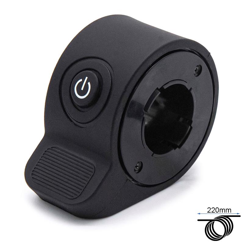 Acelerador con botón de encendido negro