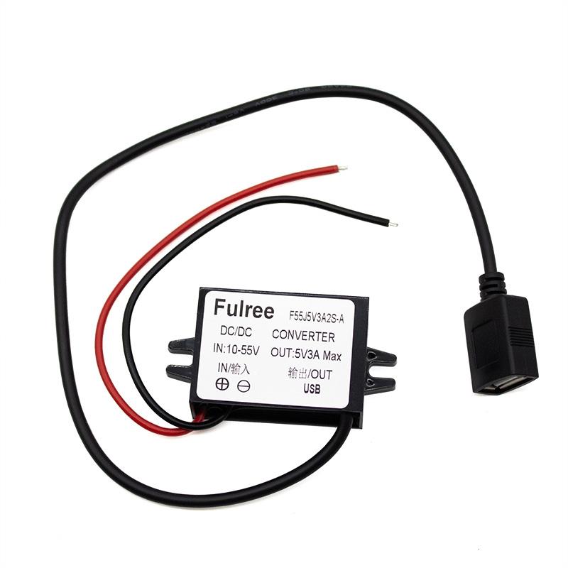 Conversor DC 11-55V a 5V 3A con puerto USB  [Fulree]