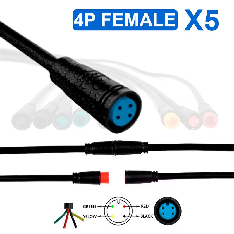 Conector waterproof 8mm 4 pin - 5F