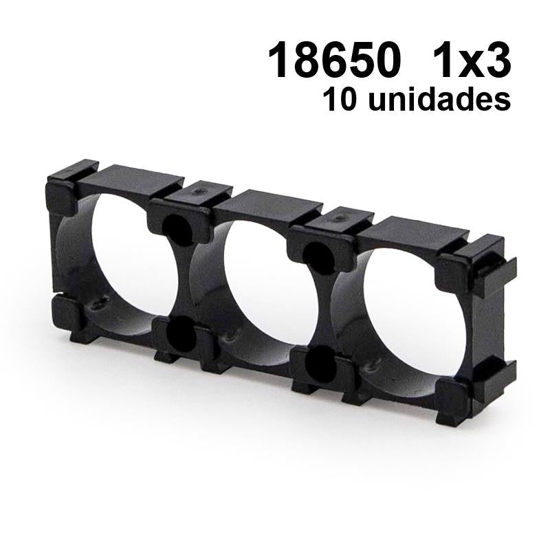 Soporte baterías 18650 1x3 - 10 uds