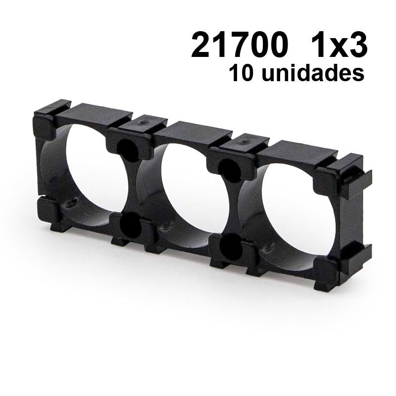 Soporte baterías 21700 1x3 - 10 uds